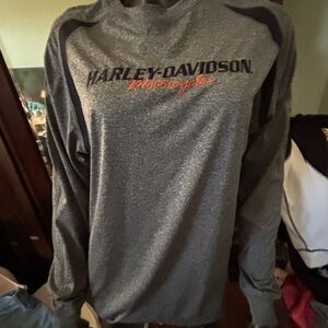 New Harley-Davidson Charcoal Shirt with Orange Logo